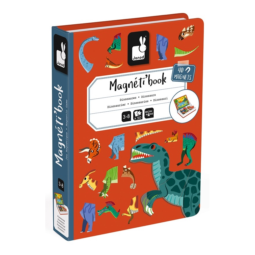 Janod - Magnetická interaktívna sada MAGNETIBOOK dinosaury