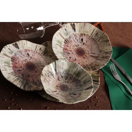 Jedálenská sada 24 ks pestrofarebná/porcelán