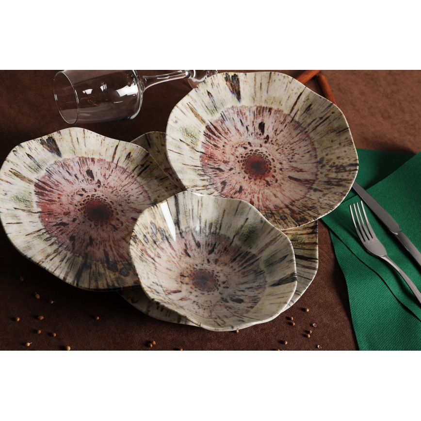 Jedálenská sada 24 ks pestrofarebná/porcelán