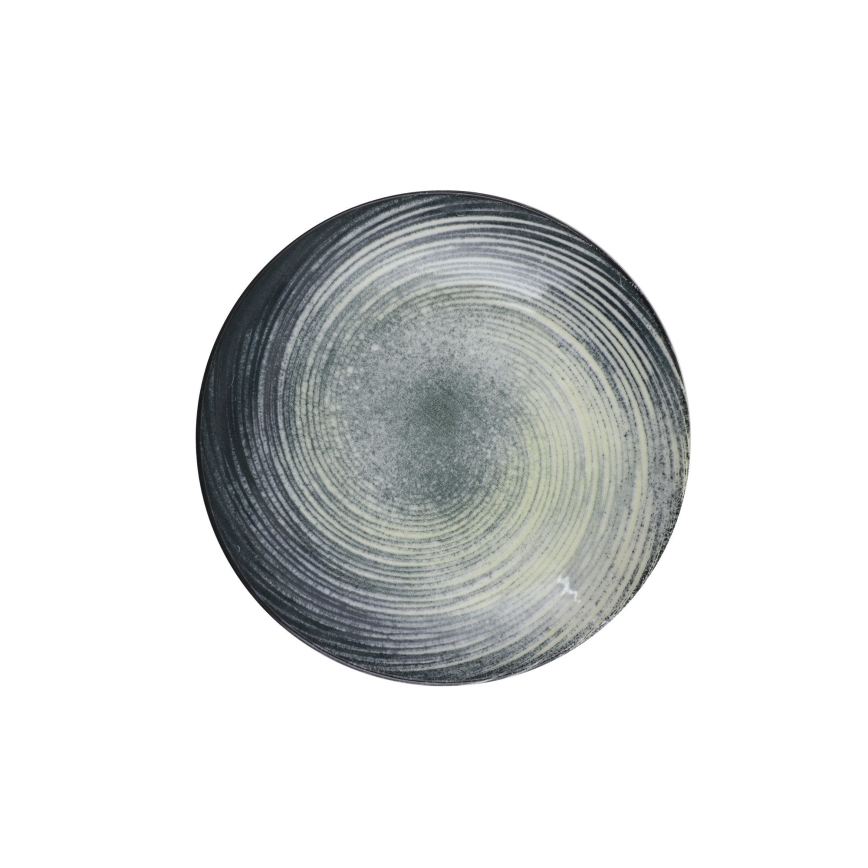 Jedálenská sada 24 ks zelená/čierna/porcelán