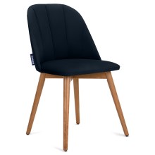 Jedálenská stolička BAKERI 86x48 cm tmavomodrá/buk