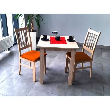 Jedálenská stolička SIMON buk/oranžová