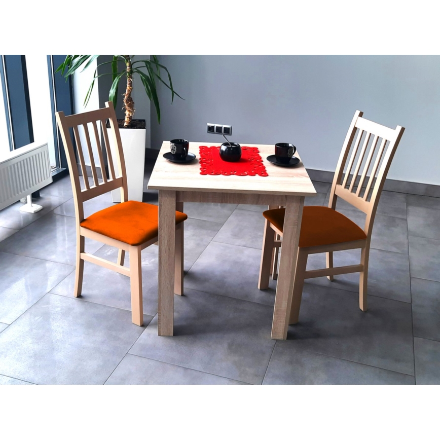 Jedálenská stolička SIMON buk/oranžová