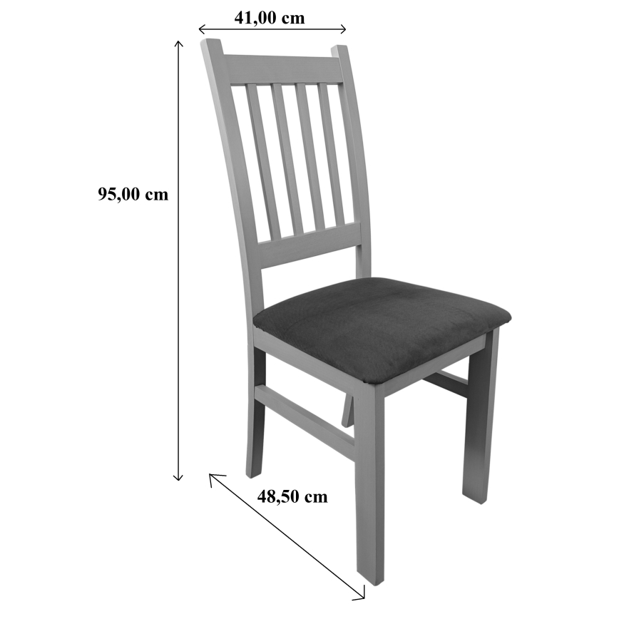 Jedálenská stolička SIMON buk/tmavo sivá