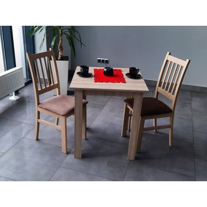 Jedálenská stolička SIMON buk/tmavohnedá