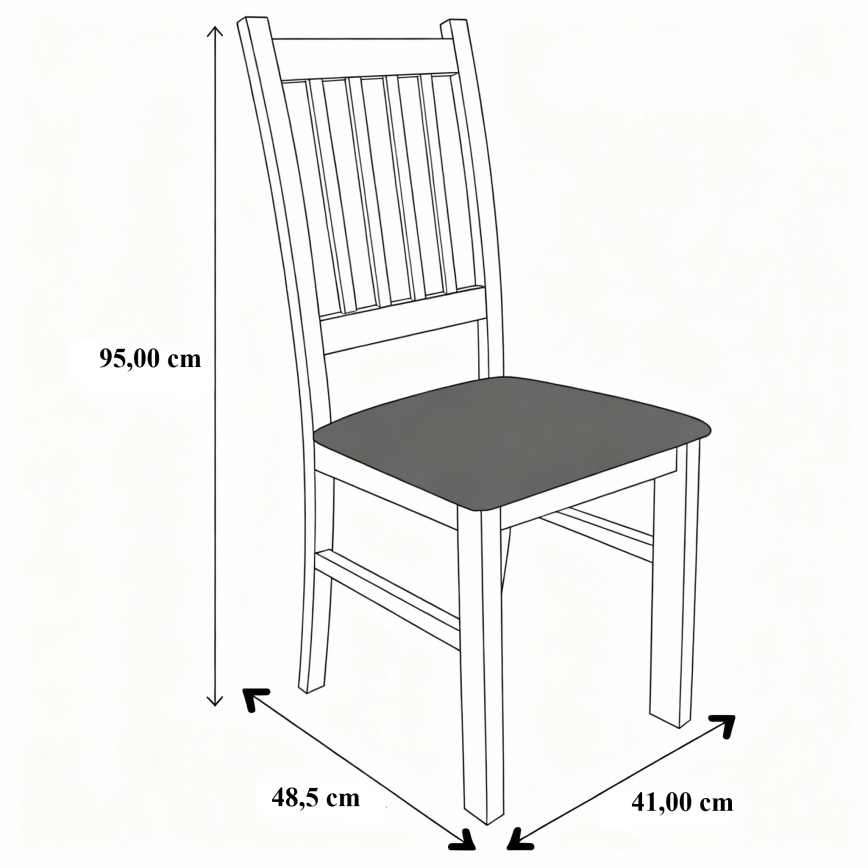 Jedálenská stolička SIMON buk/tmavohnedá