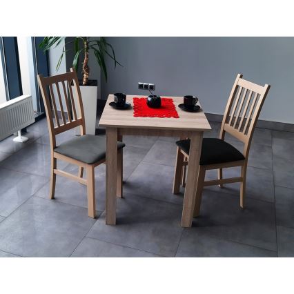 Jedálenská stolička SIMON buk/tmavošedá