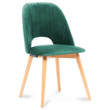 Jedálenská stolička TINO 86x48 cm tmavozelená/svetlý dub