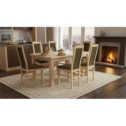 Jedálenská stolička ZOE dub/tmavohnedá