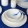Jedálenská súprava 18 ks biela/modrá/porcelán