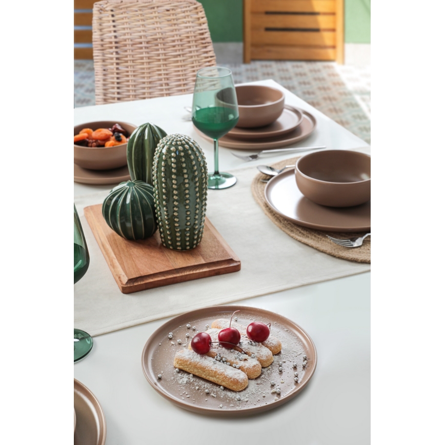 Jedálenská súprava 18 ks hnedá/keramika