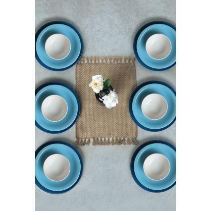 Jedálenská súprava 18 ks modrá/biela/keramika