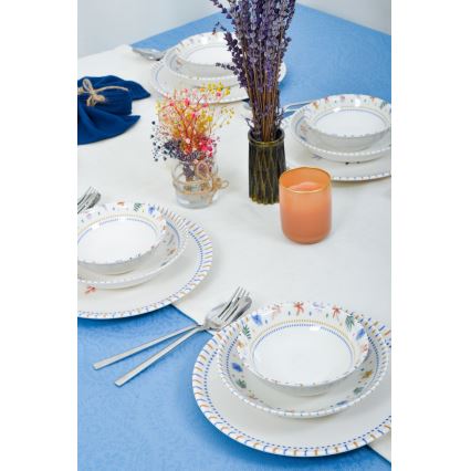 Jedálenská súprava 18 ks pestrofarebná/porcelán