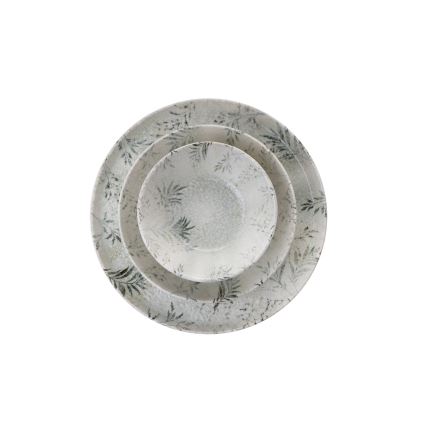 Jedálenská súprava 18 ks sivá/porcelán