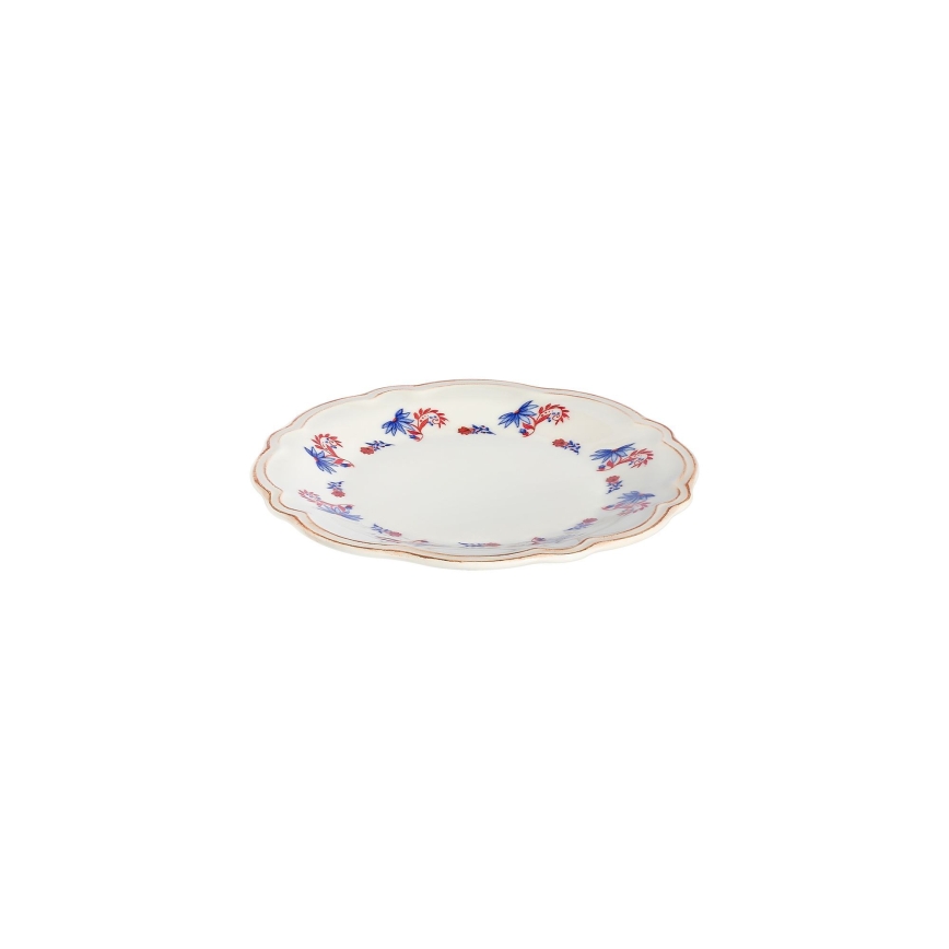 Jedálenská súprava 24 ks biela/modrá/červená/porcelán