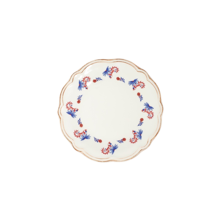 Jedálenská súprava 24 ks biela/modrá/červená/porcelán