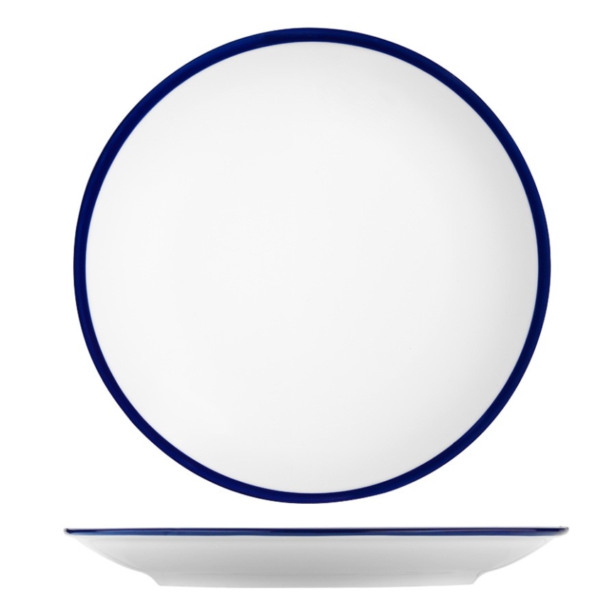 Jedálenská súprava 24 ks biela/modrá/porcelán