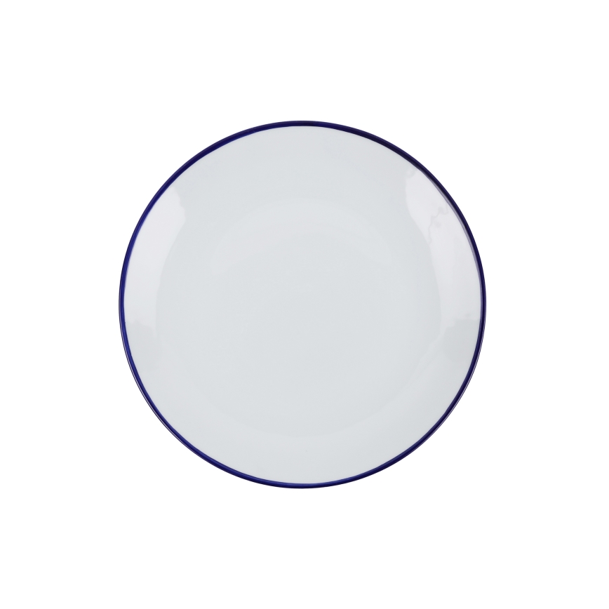 Jedálenská súprava 24 ks biela/modrá/porcelán