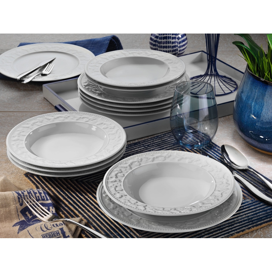 Jedálenská súprava 24 ks biela/porcelán