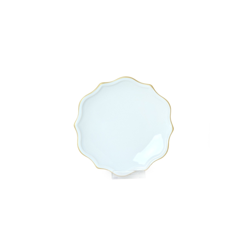 Jedálenská súprava 24 ks, biela/zlatá, kamenina