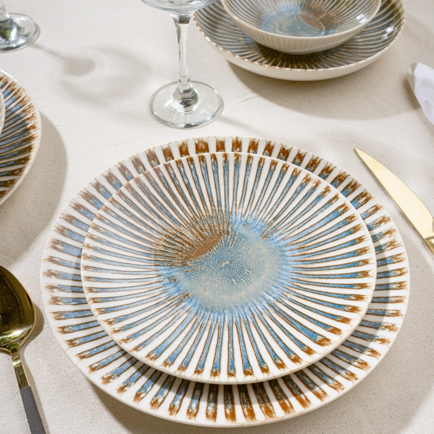 Jedálenská súprava 24 ks pestrofarebná/porcelán