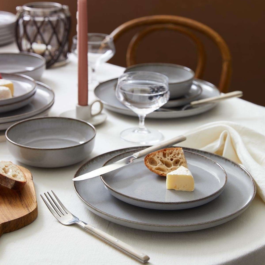 Jedálenská súprava 24 ks sivá/porcelán