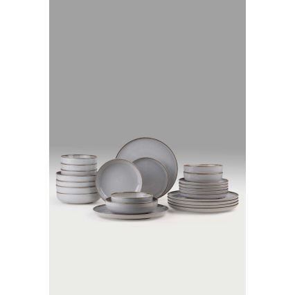 Jedálenská súprava 24 ks sivá/porcelán