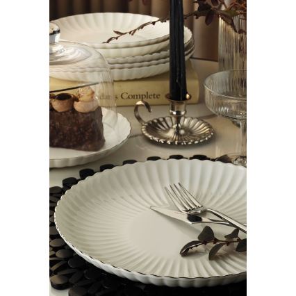 Jedálenská súprava 27 ks biela/strieborná/porcelán