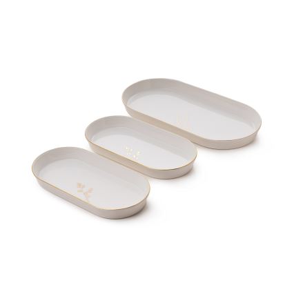 Jedálenská súprava 27 ks biela/zlatá/porcelán