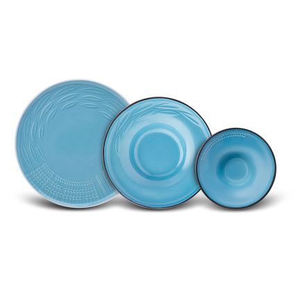 Jedálenská súprava 3 ks modrá/porcelán
