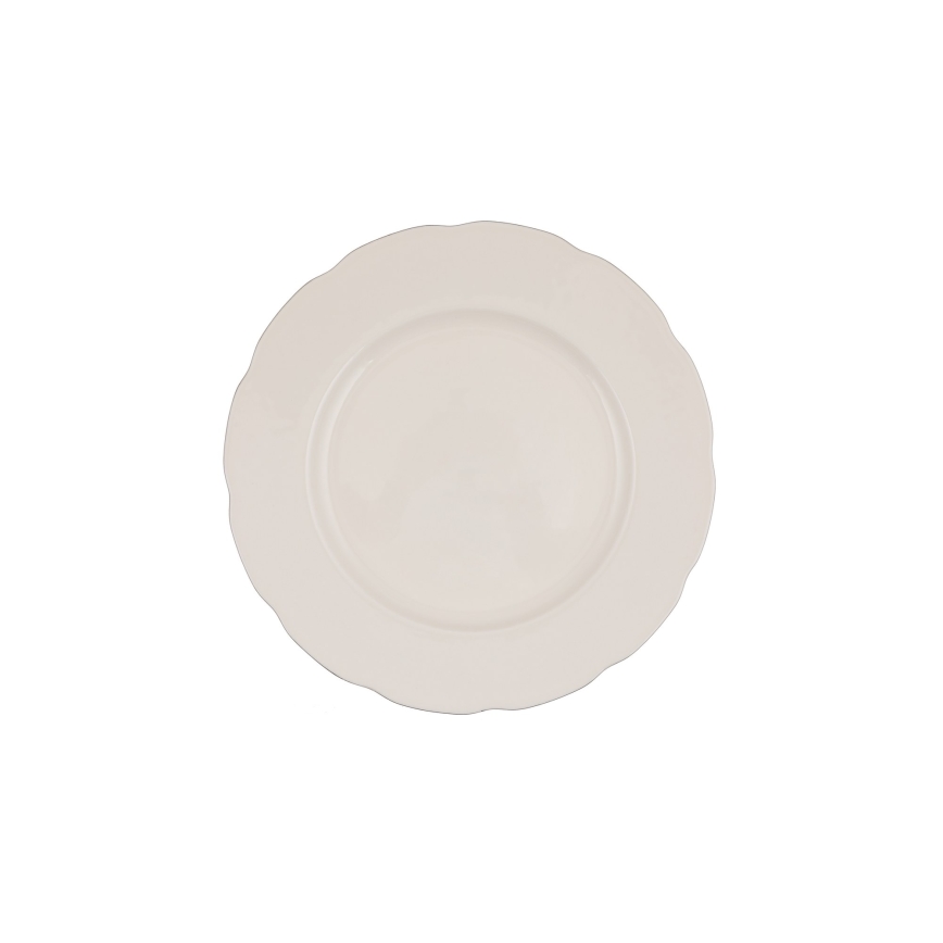 Jedálenská súprava 54 ks biela/strieborná/kostný porcelán