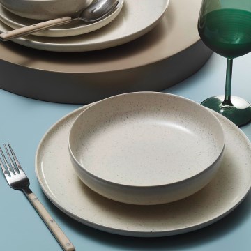 Jedálenská súprava 8 ks, béžová, porcelán