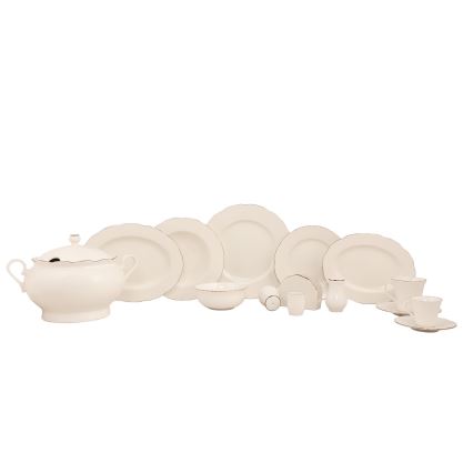 Jedálenská súprava 83 ks biela/medená/porcelán