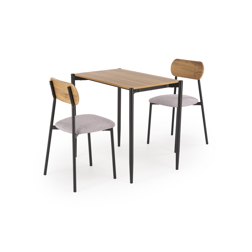 Jedálenský set NANDO 84x54 cm sivý/hnedý/čierny