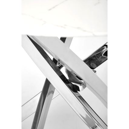 Jedálenský stôl ESTEN 100 cm biela/strieborná