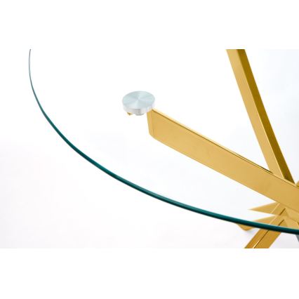 Jedálenský stôl ESTEN číry/zlatý