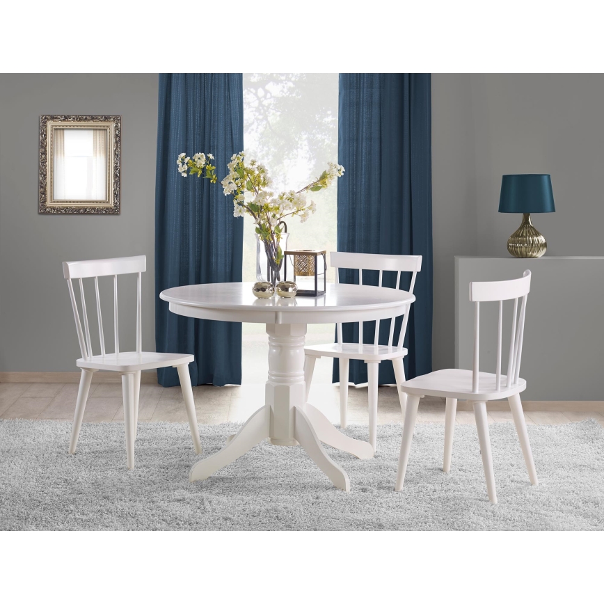 Jedálenský stôl KOTI priemer 106 cm biely