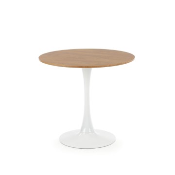 Jedálenský stôl LUGI, priemer 80 cm, hnedá/biela