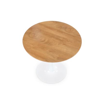 Jedálenský stôl LUGI, priemer 80 cm, hnedá/biela