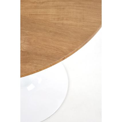 Jedálenský stôl LUGI, priemer 80 cm, hnedá/biela