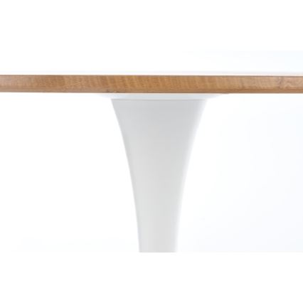 Jedálenský stôl LUGI, priemer 80 cm, hnedá/biela