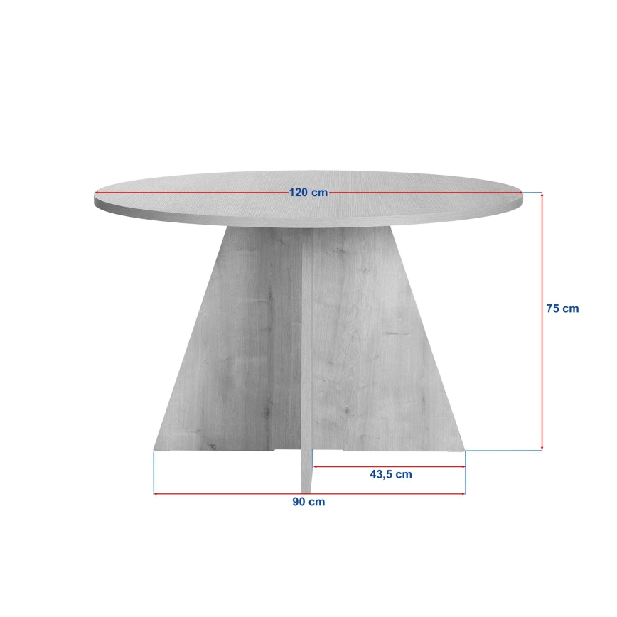 Jedálenský stôl MATIN, priemer 120 cm, dub