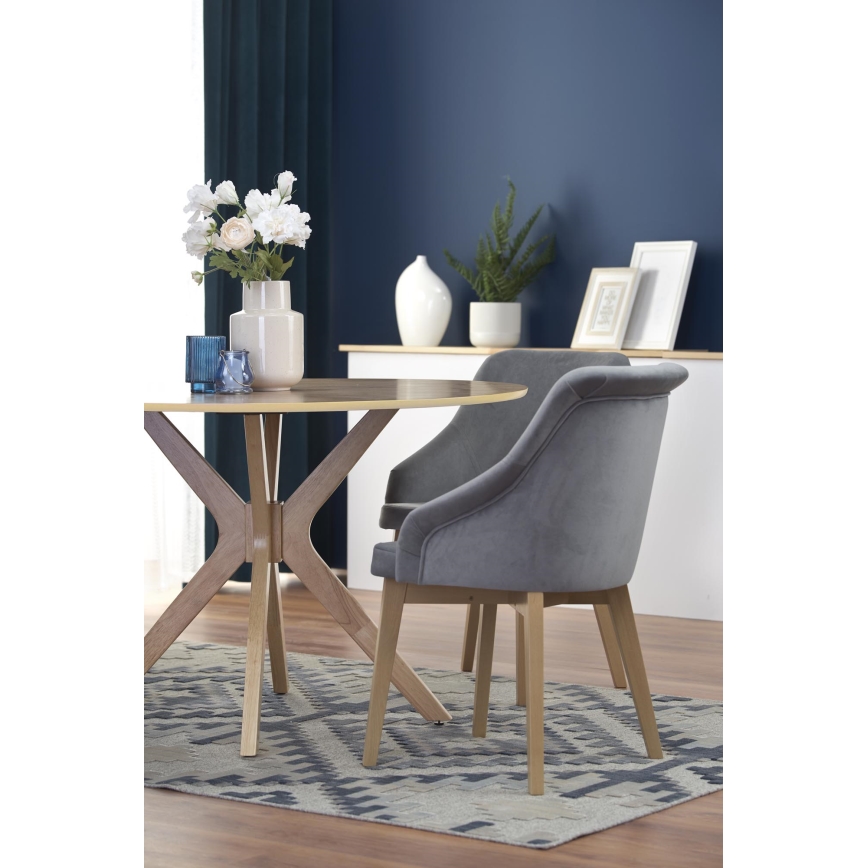 Jedálenský stôl NICOLAS, priemer 120 cm, hnedý