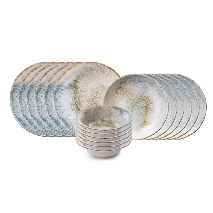 Jedálna súprava 18 ks pestrofarebná/porcelán