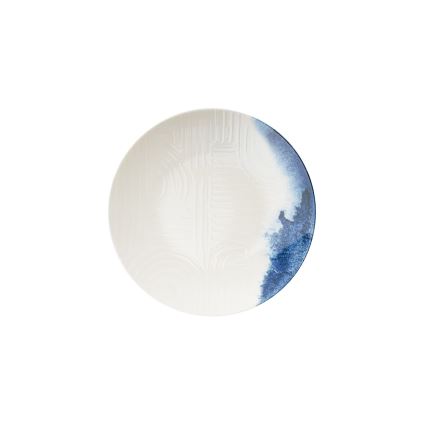 Jedálna súprava 24 ks krémová/modrá/porcelán