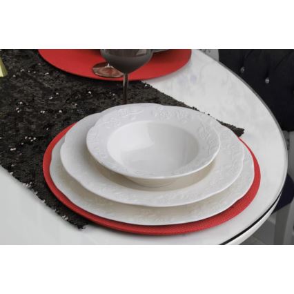Jedálna súprava 24 ks krémová/porcelán