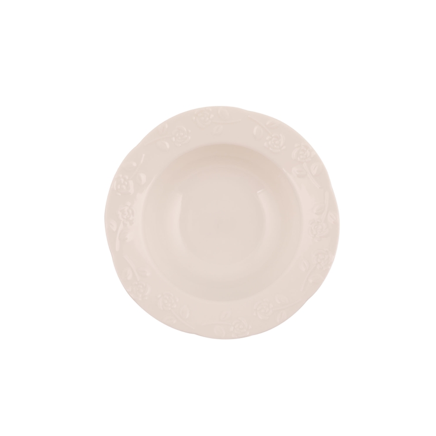 Jedálna súprava 24 ks krémová/porcelán