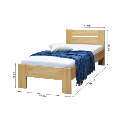 Jednolôžková masívna posteľ AMBER 90×200 cm, buk