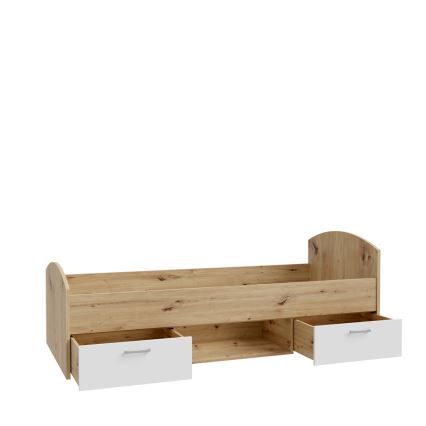 Jednolôžková posteľ s úložným priestorom URO 90x200 cm dub artisan/biela