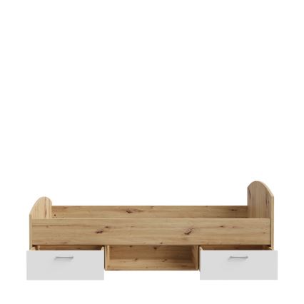 Jednolôžková posteľ s úložným priestorom URO 90x200 cm dub artisan/biela